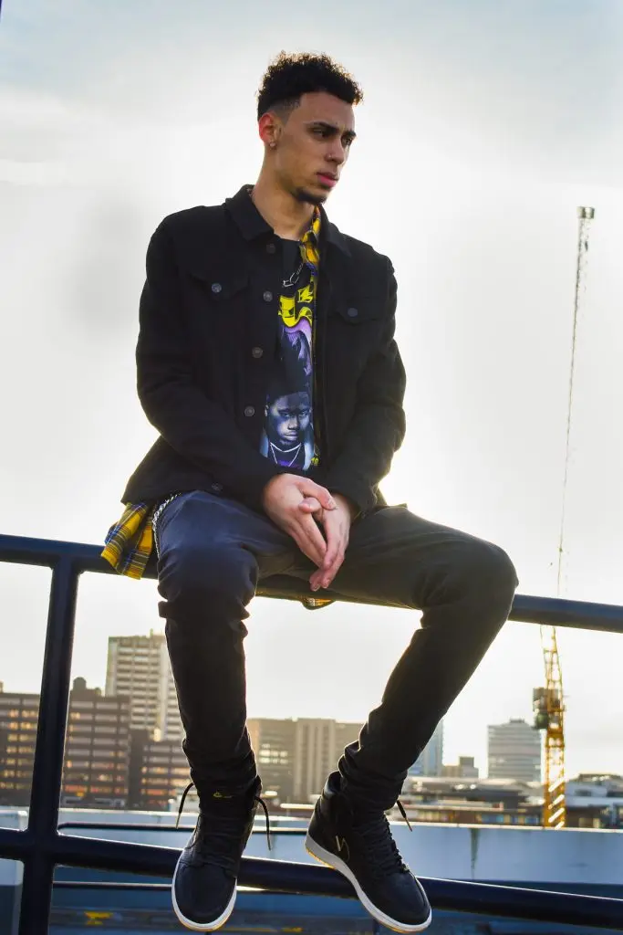 Brindley place with Cody having fun shooting fashion for instagram